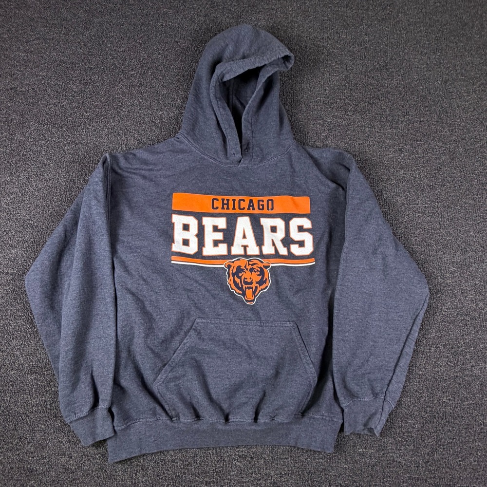 Chicago Bears Hoodie Mens M Navy NFL Football Graphic NFL Team Apparel EUC